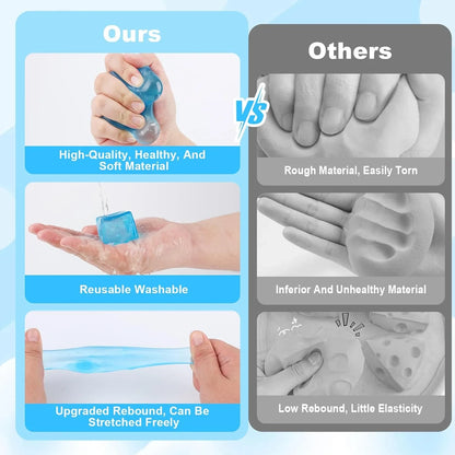 3PCS Nee Cube Squishy Stress Cube,Squishy Stress Ice Cube Fidget Toys,Slow Rising Stretchy Ice Cube Sugar Balls Squeeze Toys for Adult Use in Offices Homes
