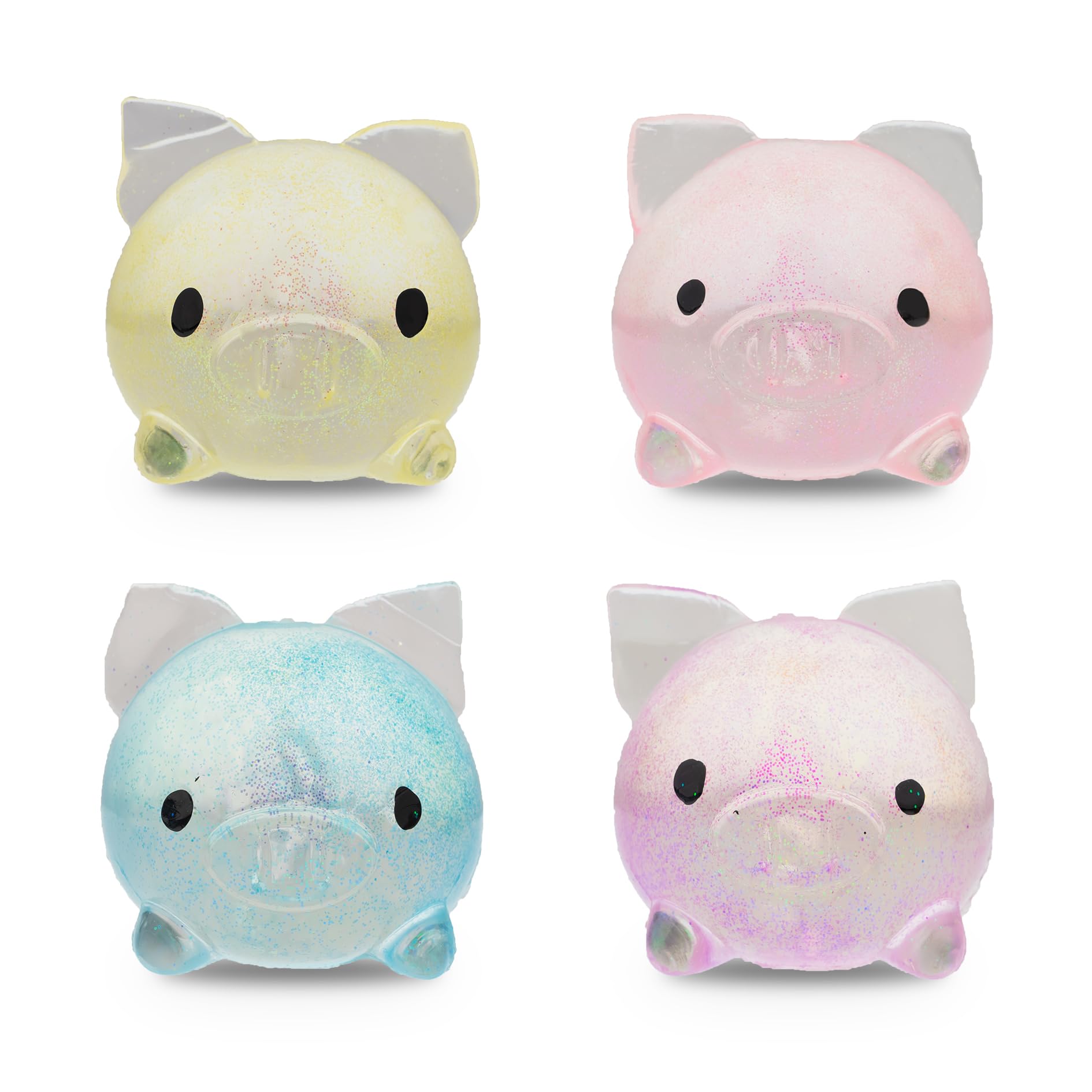 Schylling Nee Doh Dig' It Pig...Groovy Glob! Squishy, Squeezy, Stretchy Stress Fidget Balls Gift Set Party Bundle - 3 Pack (Assorted)