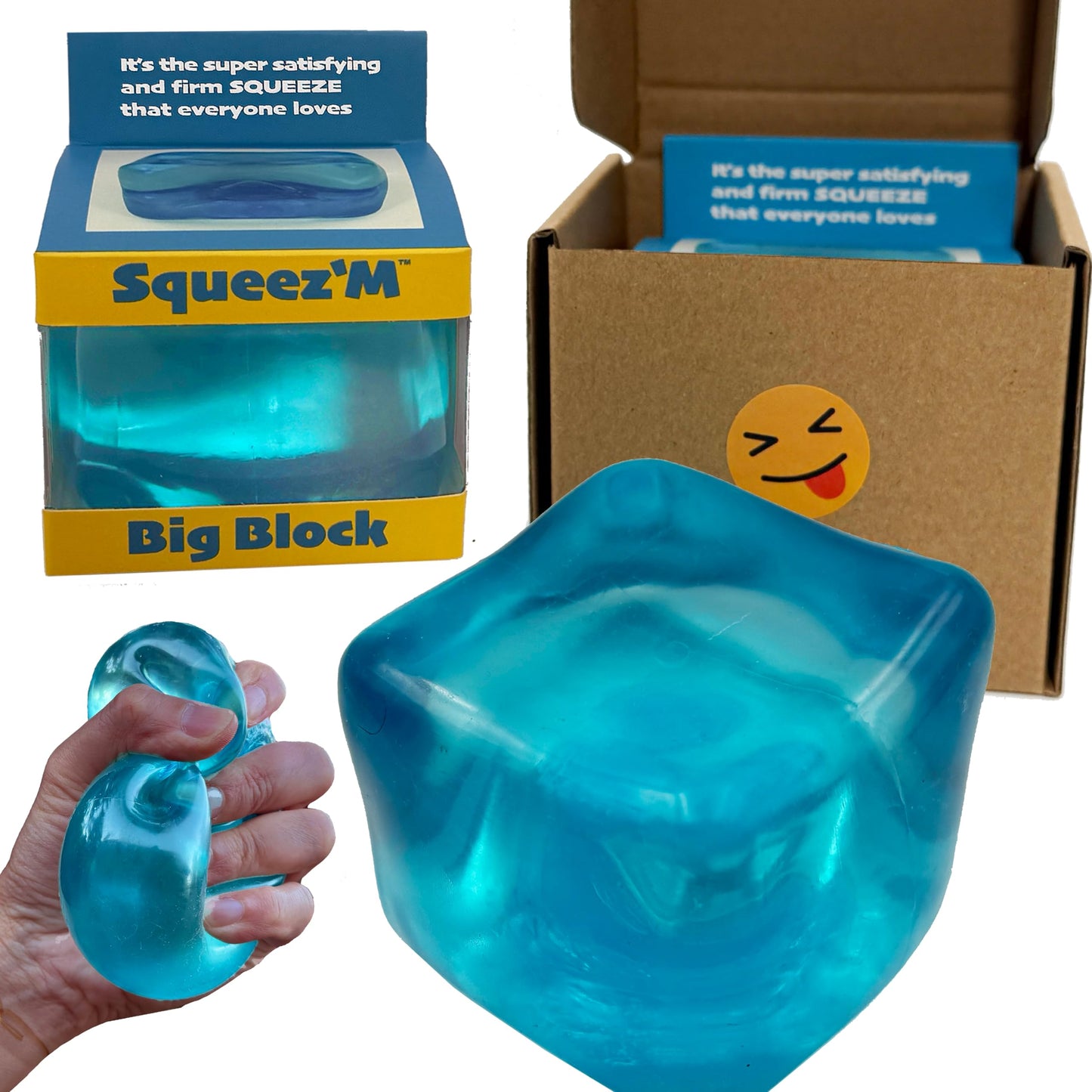 Schylling NeeDoh Nice Berg - Giant NeeDoh Nice Cube - Sensory Squeeze Toy with a Super Solid Squish (Pack of 1)
