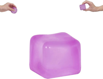 Gel-Filled Ice Cube Squishy Toy 1.38in/3.5cm for Kids Ages 3+ & Adults – Slow Rising Sensory Squeeze Cube, Mini Desk Fidget Toy for Party Favors & Classroom Rewards(Purple) - US 5868
