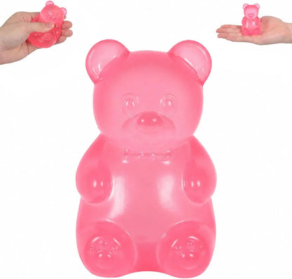 Bear Squishy Toy for Kids Ages 3+ & Adults, Slow Rising Gummy Bear Squeeze Toy, Soft High-Density Foam Sensory Bear for Desk, Classroom, Home & Office(Pink) - US 8640
