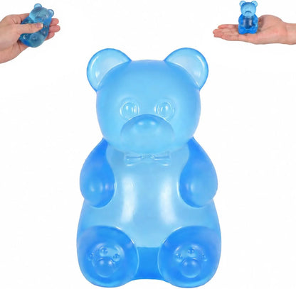 Bear Squishy Toy for Kids Ages 3+ & Adults, Slow Rising Gummy Bear Squeeze Toy, Soft High-Density Foam Sensory Bear for Desk, Classroom, Home & Office(Blue) - US 6710