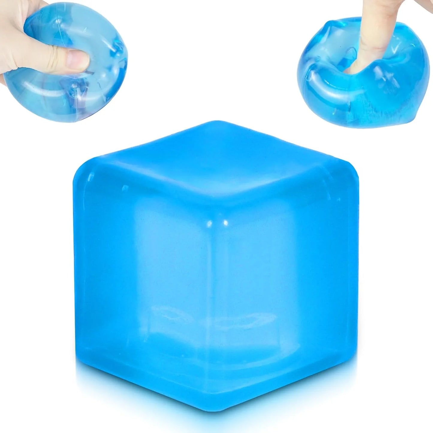 Ice Cube Squishy Stress Ball,1.98"*1.98" Medium Squishy Cube Fidget Toy, Ice Cube Pieces Silent Nice Square Shape Anxiety Sensory Squishy Fidget Toy Slow Rise, Classroom Prizes, Calming(Blue) - US 7654