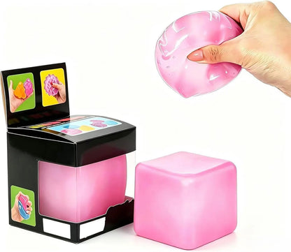 Relief High Density Ice Squeeze Ball, Ice Cube SqueezeToy,Adults Sensory Fidget for Stress Relief,Focus (Pink) - US 7061