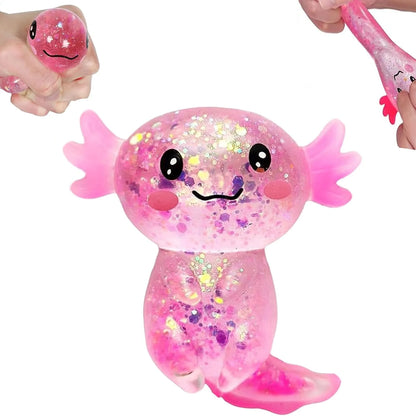 Axolotl Squishy Toy for Kids Ages 3+ & Adults, Slow Rising Sensory Fidget Toy, Cute Squeeze Toy for Party Favors, Classroom Rewards & Gifts(Pink) - US 3408