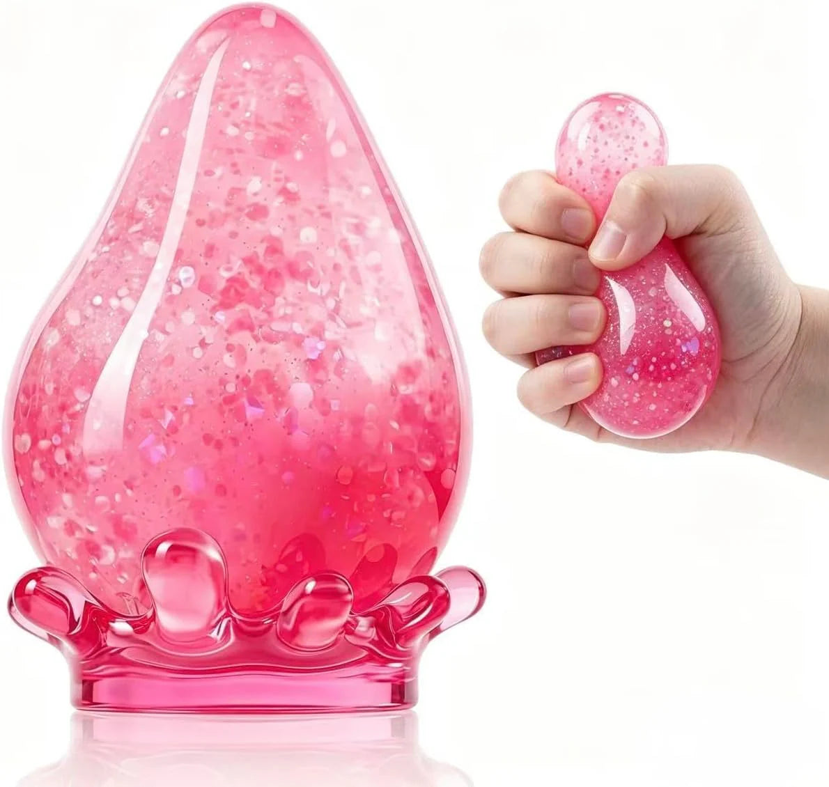 Water Drop Squeeze Squishies, Dream Squishy Drop Squishy Stress Ball,Drop Gifts for Anxiety Relief Office Easter Birthday (Pink) - US 5167