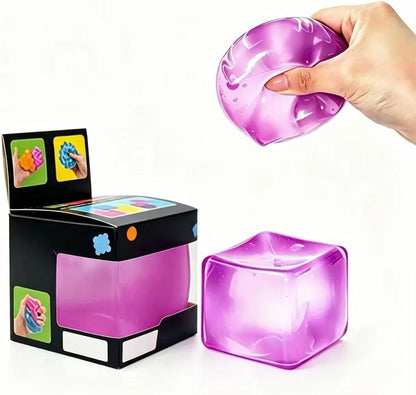 Relief High Density Ice Squeeze Ball, Ice Cube SqueezeToy,Adults Sensory Fidget for Stress Relief,Focus (Purple) - US 7306