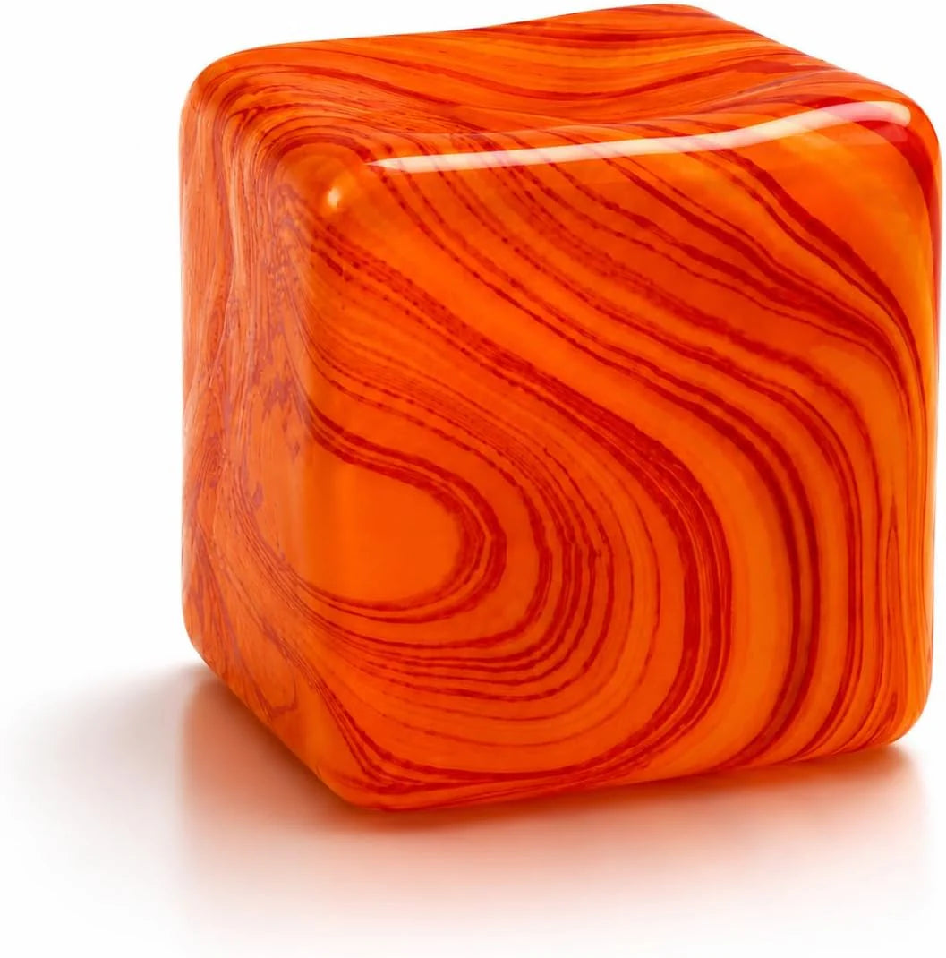 Jiezipaeasy Ice Cube Stress Ball 5cm(1.98", Marble Veined Squishy Fidget Toy for Adults & Kids, Soft Slow Rebound Sensory Toy for Stress & Anxiety Relief, Stretchy Non-Sticky Desk Toy (Orange) - US 3841