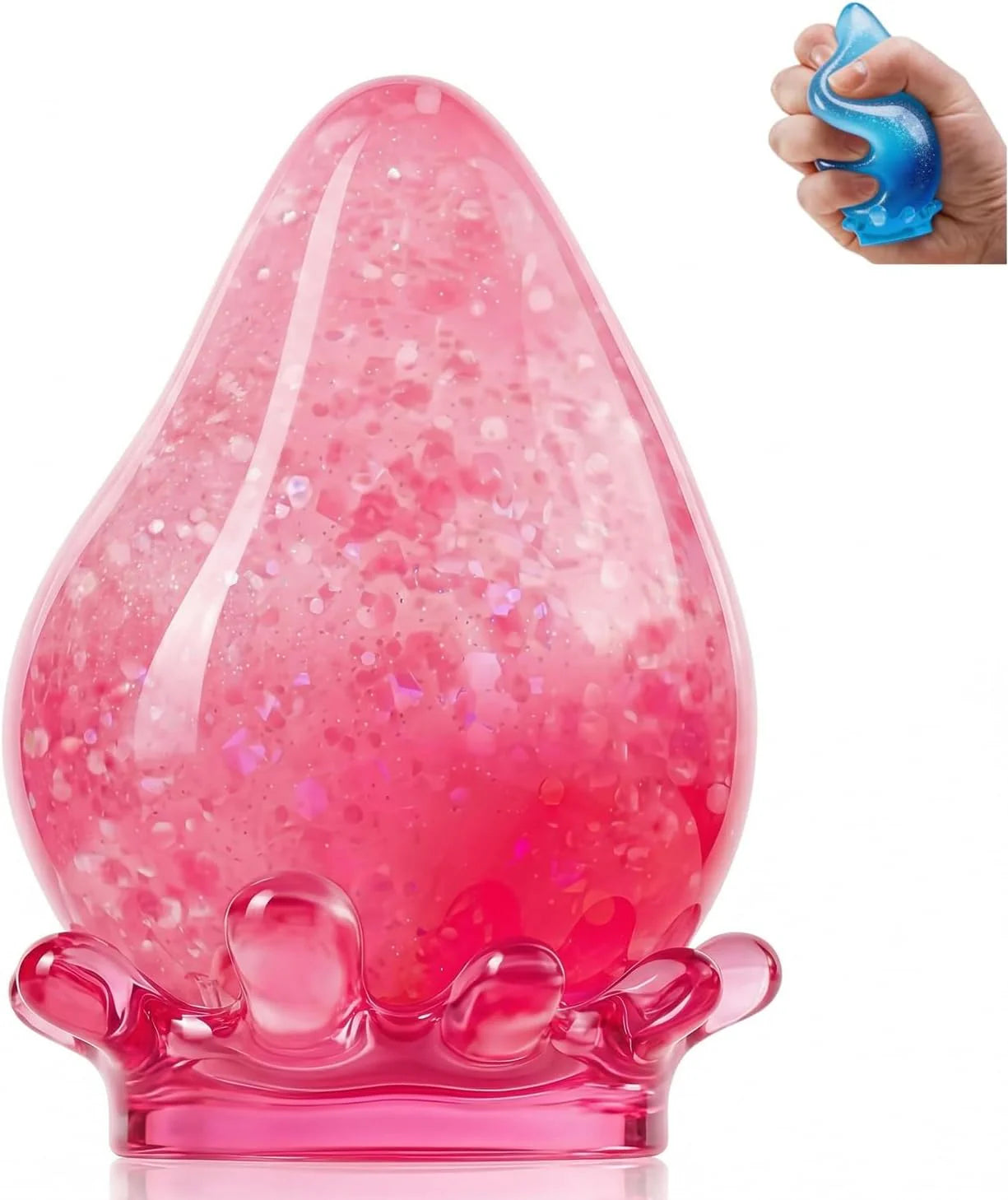 Water Drop Squeeze Squishies, Dream Squishy Drop Squishy Stress Ball, Soft Fidget Stress Ball, 2026 New Slow Rise Relief Fidget Sensory for Anxiety Stress Easter Party Favors (Pink) - US 6170