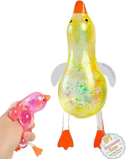 Cute Duck Sugar Squishy Stress Ball, Ultra Soft Slow Rise Sensory Fidget Toy, Stretchy Anxiety Relief Squeeze Ball for Adults, Moldable Decompression Dough Stress Balls, Easter Gift(Yellow) - US 6103