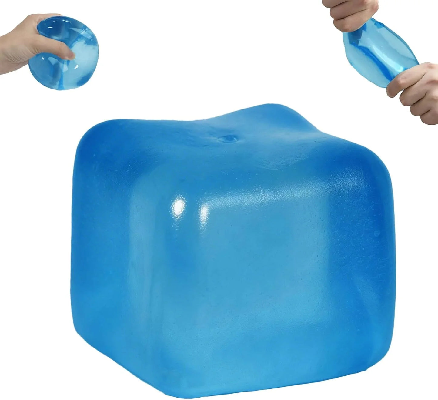 Extra Large Ice Cube Squishy Toy, 7cm (2.75in) Slow Rising Sensory Squeeze Toy for Adults & Kids Ages 3+, Soft TPR Fidget Toy, Durable & Tear-Resistant(Blue) - US 5940