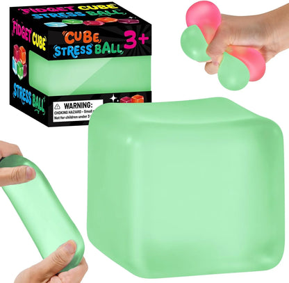 Stress Cube Squishy Fidget Toys, Slow Rising Ice Cube Sensory Stress Balls for Kids Adults Anxiety Relief Squeeze Toy for Classroom Prizes Party Favors (Light Green) - US 3602
