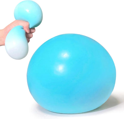4 Inch Giant Squeeze Stress Balls for Kids and Adults - Jumbo Squishy Dough Ball, Squishy Sensory Toys for Kids Party Favors, Goodie Bag Stuffers, Squeeze Stress Toys for Anxiety Relief (Blue) - US 5001