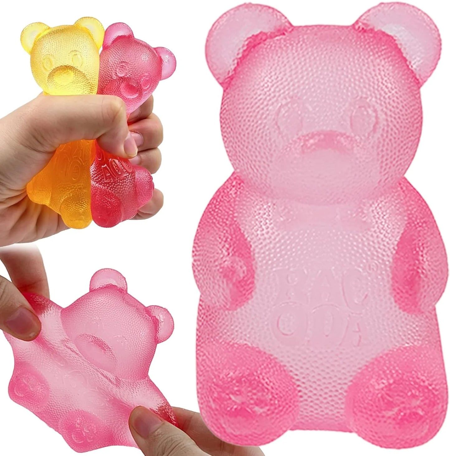 Pink Stretch Filled Squeeze Toys for Sensory Play，Maltose Bear & Sugar Ball Designs, Squishies Anxiety Relief & Focus Toy, Sensory Fidget Toys for Adults, Kids, Slow Rising Squishy Stress Balls - US 2449