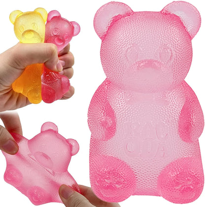 Pink Stretch Filled Squeeze Toys for Sensory Play，Maltose Bear & Sugar Ball Designs, Squishies Anxiety Relief & Focus Toy, Sensory Fidget Toys for Adults, Kids, Slow Rising Squishy Stress Balls - US 2449