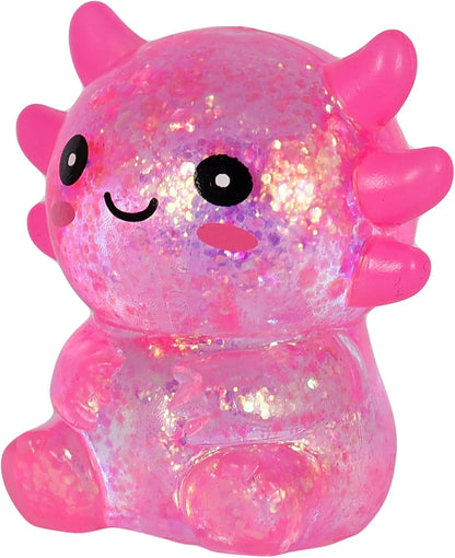 Axolotl Squishy Stress Toy – Cute Sitting Axolotl Fidget Toy Soft Squeeze Sensory Toy for Kids & Adults, Anxiety Relief Desk Toy, Party Favor (Pink) - US 2002