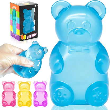 Bear Squishy Toy, Slow Rising Stress Relief Sugar Squeeze Toys for Kids & Adults, High Density Sensory Stress Balls, Stocking Stuffers, Birthday Party Favors, Anxiety Relief Toys for Boys Girls (Blue) - US 2084