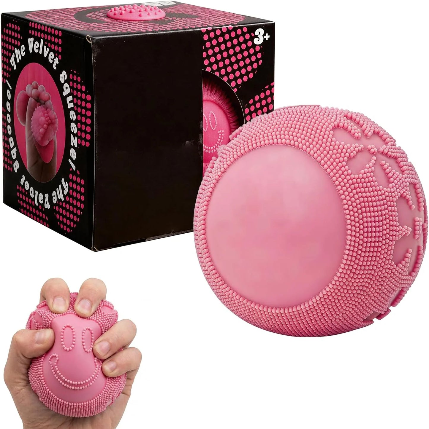 Fuzz Ball Squishy Stress Ball Toy，Fuzzball Squishy，Soft Fidget Toy for Anxiety Relief, Sensory Squishy Ball Calming Tactile Grip for Soft Stress Relief Ball for Kids and Adults (Pink) - US 4400
