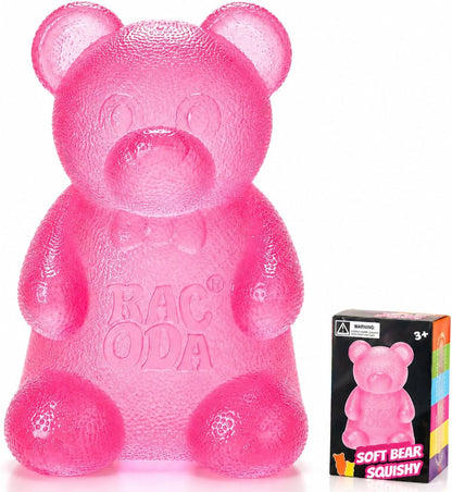 Taba Bear Squishy Fidget Toys,Stress Ball for Anxiety Stress Relief,Squishies Sensory Toy for Adults Kids Teens,Pink Squeeze Toys for Classroom Prize, Birthday Gifts Party Favors - US 1859