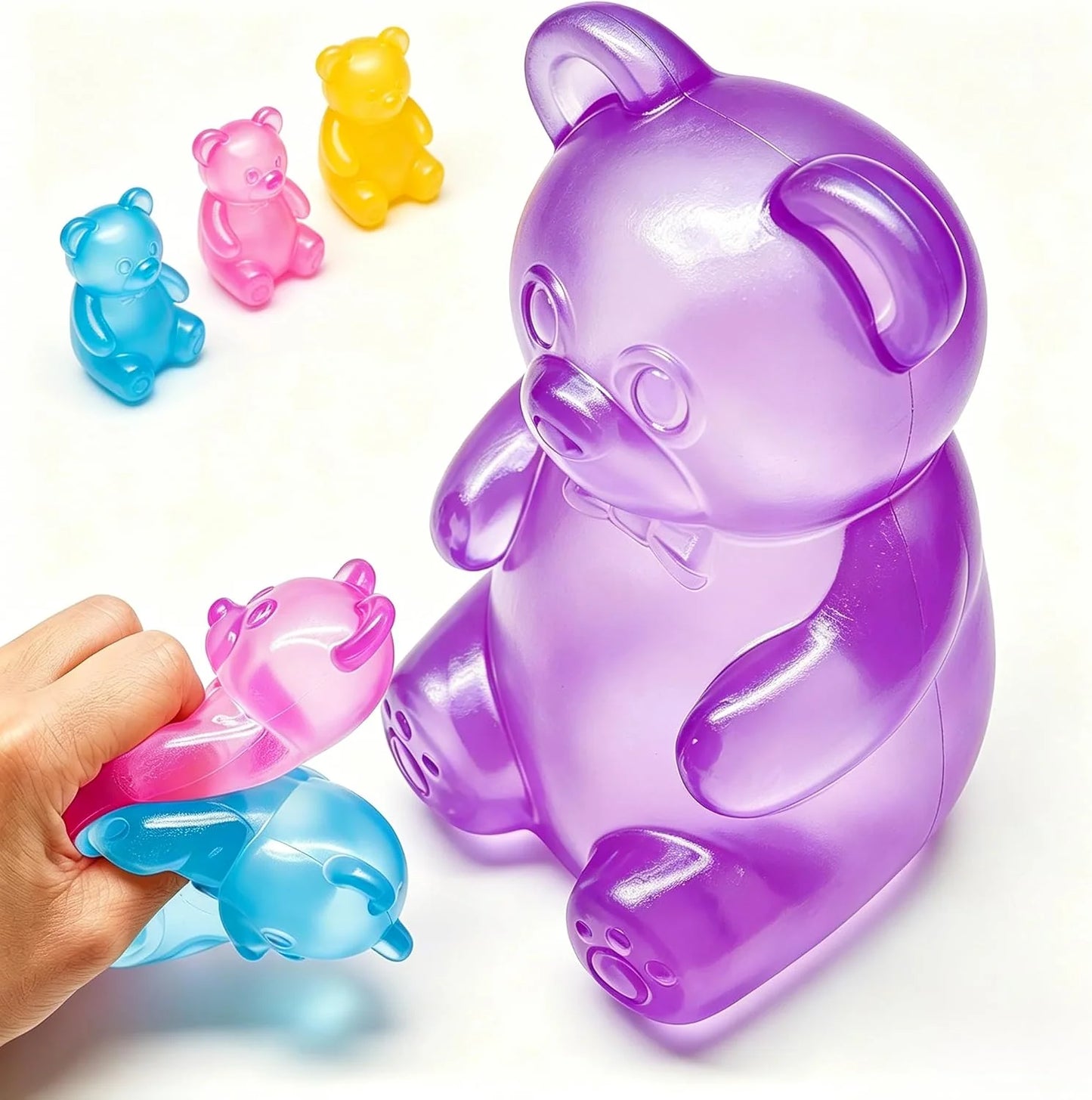 Fidget Toys Gummy Bear , Stress Cube Squishies Anxiety Stress Relief, Ice Squishy Stress Cube-Drop Malt Sugar Balls, Sensory Ball for Kids with Autism (Purple, 1) - US 1680
