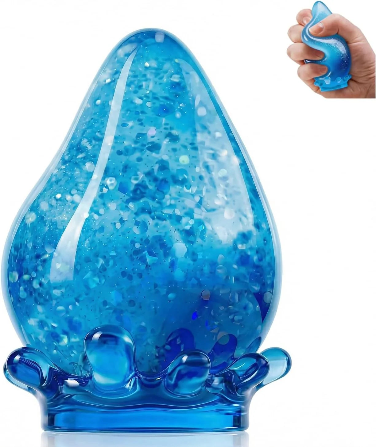 Water Drop Squeeze Squishies, Dream Squishy Drop Squishy Stress Ball, Soft Fidget Stress Ball, 2026 New Slow Rise Relief Fidget Sensory for Anxiety Stress Easter Party Favors (Blue) - US 1096