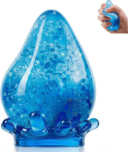 Water Drop Squeeze Squishies, Dream Squishy Drop Squishy Stress Ball, Soft Fidget Stress Ball, 2026 New Slow Rise Relief Fidget Sensory for Anxiety Stress Easter Party Favors (Blue) - US 1096