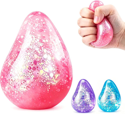 Dream Squishy Drop Fidget Toys Adults, Water Drop Squeeze Toy for Stress Relief, Slow Rising Squishies Sensory Toys with Autism, Malt Sugar Balls Gel Filled Party Favors - Pink - US 9050