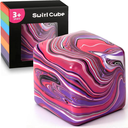 Fidget Toys Squishy Stress Cube, Swirl Stress Balls for Kids Adults Squishies Stress Relief, Ice Squishy Cube Sugar Balls, Sensory Toys for Kids with Autism, Fidgets for Classroom Prize Toys - US 2534