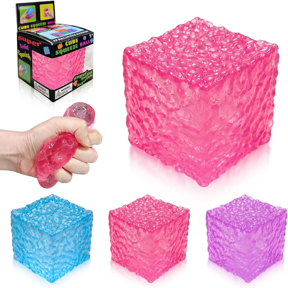Nice Cube Squishy Toy, Sensory Fidget for Anxiety Stress Relief | Non-Sticky，Pocket Size，No Odor, Washable, Easy to Clean, Fun for Kids Teens Adults, Satisfying to Squeeze ,Tear-Resistant - US 4620