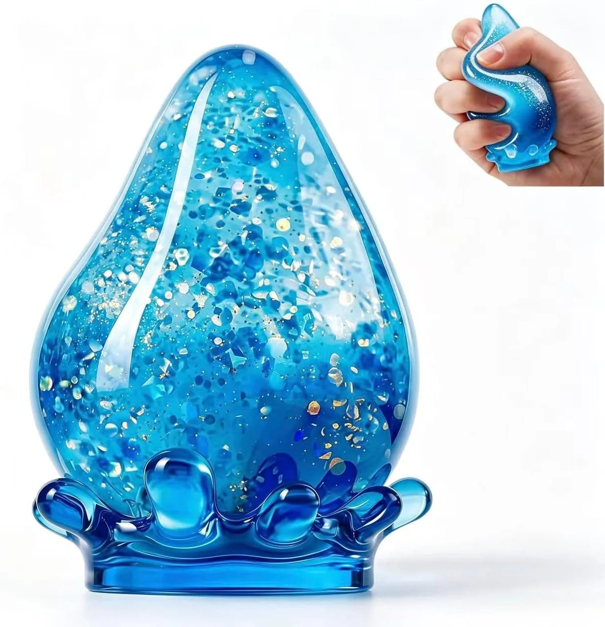 Water Drop Squeeze Squishies, Dream Squishy Drop Squishy Stress Ball,Drop Gifts for Anxiety Relief Office Easter Birthday (Blue) - US 3181