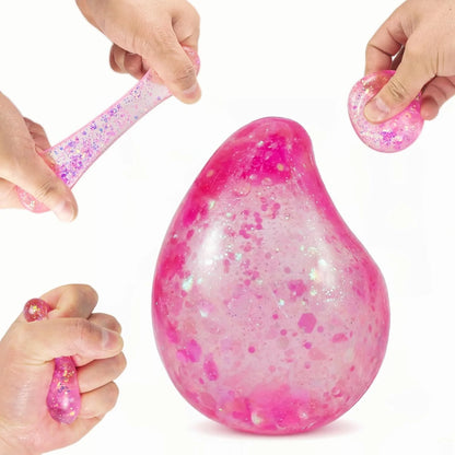 Pink Drop Squishies Sugar Stress Ball, Soft Slow Rise Sugar Fidget Toy, Squishy Squeeze Sensory Stress Ball Fidget Toy for Relaxing, Quiet Classroom Prizes & Easter Basket Stuffers - US 8280