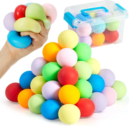 JOYIN 24 Pack Slow Rising Stress Balls, Squishy Sensory Fidget Toys, Hand Therapy Balls for Anxiety Relief, Classroom Prize Box Toys for Kids, Goodie Bag Stuffers, Party Favors - US 5857