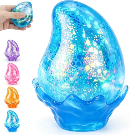 Squishy Stress Balls,Cube Squishies Anxiety Stress Relief Ice Squishy Malt Sugar Balls,Soft Sensory Calming Toys for Kids Teens, Party Favors & Classroom Prizes for Kids - Blue - US 5141