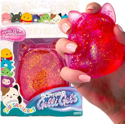 Original Squishmallows™ SLIMYGLOOP Pink Gelli Gels™, Slow Rising Sensory Squeeze Toy with Glitter, Gel Filled Fidget Toys - US 9831