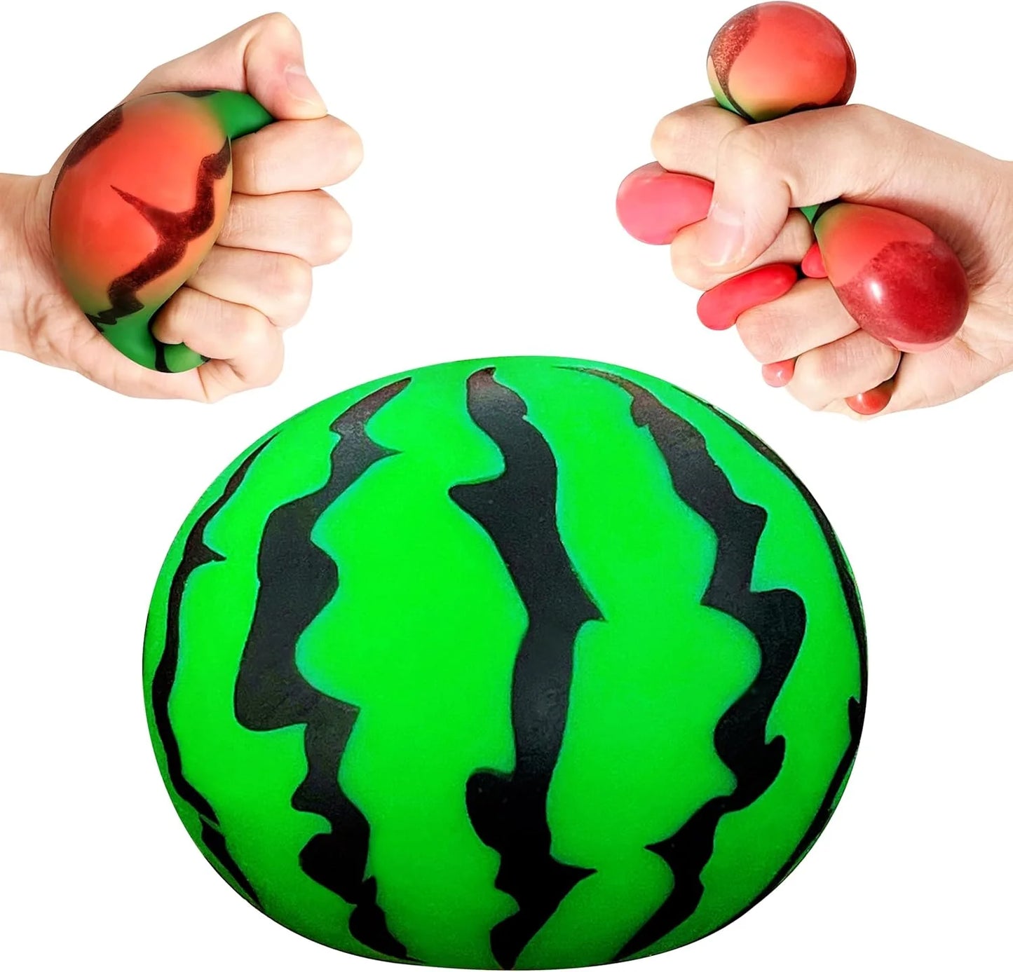 JIAHO Squishy Watermelon Stress Balls for Kids and Adults, Fruit Dough Balls, Fidget Toys, Anxiety Relief Stretch Balls, Squishy Toys for Kids Prizes, Party Favors | Change Color Squeeze Ball - US 4418