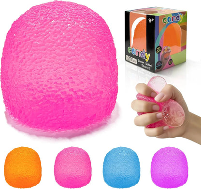 Stress Balls-Gumdrop Squishy Stress for Kids and Adults, Super Solid Squeeze Ball, Sensory for Stress Relief, Birthday, Easter Basket Stuffers and Party Favors(Pink) - US 4576