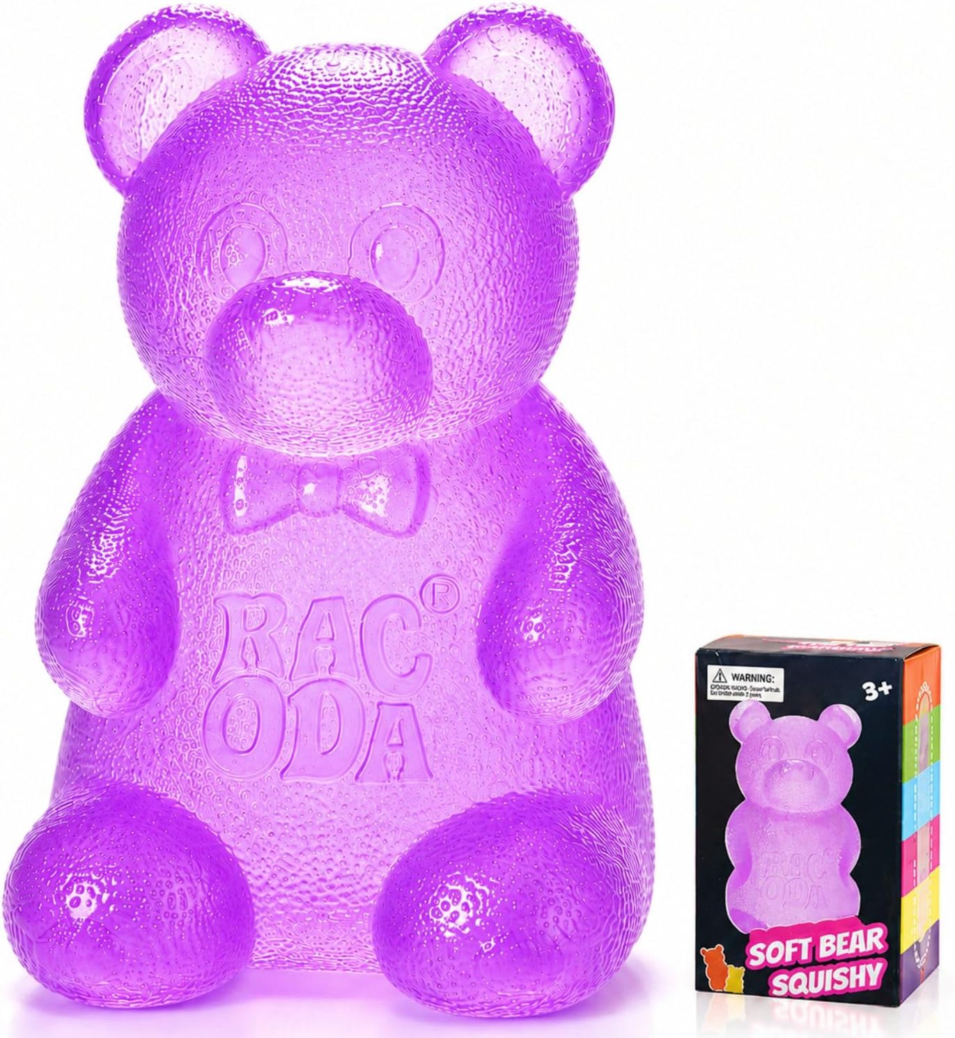 Gummy Bear Squishy, Sensory Fidget Toy Toys for Anxiety Stress Relief,Squishies Sensory Toy for Adults Kids Teens,Purple Stress Ball for Classroom Prize, Birthday Gifts Party Favors - US 4767