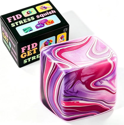 1 Pack Fidget Toys Squishy Stress Cube, Stress Balls for Kids Adults Squishies Stress Relief, Ice Sugar Sensory Toys for Kids with Autism, Fidgets for Classroom Prize Toys(Purple,1 Pack) - US 9946